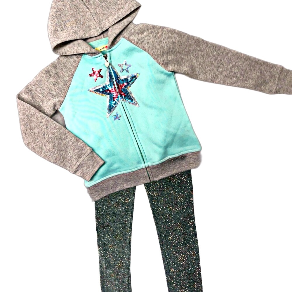 Wishful Park Girls Zippered Hoodie and Leggings Size 5-6
